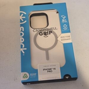 Speck CandyShell Grip Case for iPhone 16 Pro - White and Gray